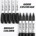 Yocfon Permanent Markers, 72 Count Black Permanent Markers Set, Fine Tip, Waterproof Markers, Works On Plastic, Wood, Stone And Metal For Doodling, Marking