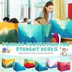 SATINIOR 24 Pcs Desk Dividers for Students, 12 Colors Testing Dividers Privacy Folders for Classroom Must Have Bulk, Study Panel for School Teacher Student Study Supplies(Gradient Style)