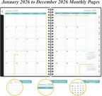 2026 Planner - Planner 2026 from January 2026 - December 2026, Weekly & Monthly Planner Spiral Bound with 12 Monthly Tabs, Inner Pocket, 6.4" x 8.5", Black-A