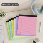 Nichela 6 Pack Legal Pads 8.5 x 11 Colored Note Pads 8.5 x 11 Pink Notepad Perforated Writing Pads 8.5 x 11 Lined Paper Pads of Paper Wide Ruled 30 Sheets Notebook To Do List for School, Office, Home