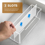BEYGORM Acrylic Mail Organizer for #10 Envelopes, 2-Slot Wall-Mounted & Countertop Letter Holder, Clear Hanging Mail Rack for Home Office