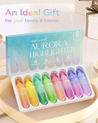 Four Candies 8 Pcs Highlighters Assorted Colors, Cute Pastel Highlighter Set, Quick-Dry, Soft Chisel Tip, No Bleed Highlighter, Aesthetic Highlighters for Christmas