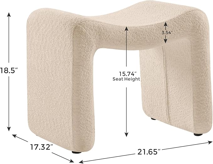 VANOMi Small Footstool Ottoman, Multi-Functional Modern Foot Stool, Sofa Footrest Extra Seating for Living Room, Entryway, Hallways and Bedrooms, Small, Camel