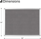 BoardsPlus Gray Felt Bulletin Board, 18" x 24", Wall Mounted Self-Healing Pin Board with Aluminum Frame, Affordable Felt Vision Board for Home, Office, Dorm & Classroom