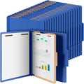 Skyygemm 60 Pcs Classification Folders Letter Size, 1 Divider Pressboard File Folder with Fasteners, Expanding File Organizer Bulk for School Teachers, Office Employee, Coworker, Staff (Dark Blue)