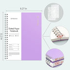 EMSHOI A4 Spiral Notebook Bullet Dotted journal, 11.2" X 8.27", 300 Pages/150 Sheets, 100gsm Dot Grid Paper, Waterproof Softcover, Twin-Wire Binding, for School Work Writing Note Taking-Purple