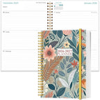 2026-2027 Planner - 18 Months Weekly & Monthly Planner from January 2026 - June 2027, Spiral Notebook 2026-2027 with Elastic Closure, Inner Pocket, Medium 5.8" x 8.3", Flower-A