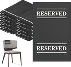 20 Pcs Reserved Chair Signs Cloth Church Placeholder Reserved Pew Signs Chair Reserved Seat Coverswith Printed Words For Weddings, Churches, Eceptions, Cinema,Celebrations, Parties and Events (Black)