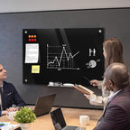 MaxGear Glass Whiteboard Wall Mounted, Frameless Magnetic Dry Erase Board, Tempered Glass, Steel-Backed, Non-Porous Smooth Surface, Floating Design, Accessories Included, for Office Home Classroom