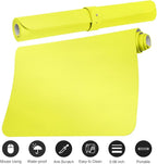 Boutilon Leather Desk Pad Protector,Non-Slip Mouse Pad,Laptop Desk Pad,Office Mouse Mat,Waterproof Leather Desk Blotter,Desk Writing Pad for Office and Home (M-Lemon,30"x14")