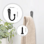 ZAYBOD 15Pcs Black Wall Mounted Coat Hooks, Hanger Hook with 30 Pieces Screws for Hanging Hat, Towel, Key, Robe, Coats, Scarf, Bag, Cap, Coffee Cup, Mugs