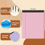 6 Pack Legal Pads 8.5 X11, College Ruled Notebook, 300 Sheets Colored Note Pad, Writing Pads 8.5x11, Tear Off Notepad, Lined Paper, Notebook Paper for Office Home School, 50 Sheet/Pad