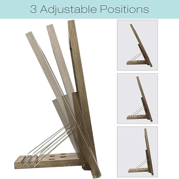 Excello Global Products Rustic Tabletop Chalkboard: Includes 4 Liquid Chalk Markers Magnetic Eraser - Adjustable Small Magnetic Board Kitchen Sign - Vintage Decoration Countertop Memo - 15"x11" Inches