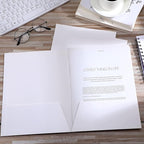 Jutom 50 Pcs 2 Pocket Glossy Paper Folders Glossy Paper Laminated Portfolios, Letter Size, Presentation Folders with Pockets for Office Teacher Worker Supplies(White Color)
