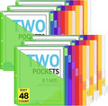 Sooez 48 Count Dividers with Pockets, 8 Tabs Binder Dividers for 3 Ring Binders, Binder Dividers with tabs, Binder Divider with Pockets for US Letter Size, Insertable Big Tabs, Multicolor, Set of 6