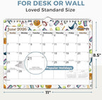 Cranbury 2026 Wall Calendar 12 Month, 8.5x11 Small Calendar for Wall or Desk, Thick Paper, Bonus Stickers and Note Sections, Monthly Seasonal Design, 2026 Planner 8x11