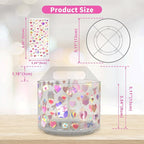 Wawocs Acrylic Pencil Organizer for Desk 4 Compartments with Adhesive DIY Sticker, Rotating Art Supply Organizer with Kawaii Sticker Kids, Spinning Round Marker Small Supply Caddy
