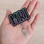 MRI Technologist Badge Reel | Retractable ID Card Badge Holder | Name Tag Medical Work Badge Clip for RN LPN CNA MA ER Night Shift Nurse Nursing Student Doctor | Nurse Gifts | Acrylic｜Alligator Clip