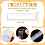 Jeyiour 200 Pcs Label Holders Adhesive Nameplate Pockets Storage Bin Labels Index Card Holder Shelf Plastic Peel Stick for Classroom Supermarket Bookshelf Library Student Box Drawer (3 x 0.6 Inch)
