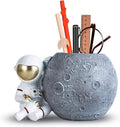 Kimdio Pen Holder, Astronaut Stand for Desk Pencil Holder, Resin Desk Organizer Decorative Accessories Ideal Gift for Office, Classroom, Home