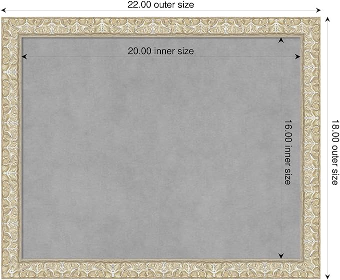 Amanti Art Silver Framed Magnetic Board 18x22 Small Vision Board for use with Magnets, 100% Metal Sheet to Display Items as Office Decor or for Home Organization in mudroom, Kitchen or Kids Room
