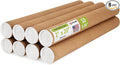 2" x 20" Reinforced Kraft Paper Mailing Tubes, Pack of 8 Tubes with 2 Caps Each – USPS Approved Poster Tube – Made in USA Cardboard Tube for Shipping and Storing Posters, Prints, Artwork, or Documents