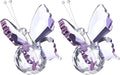PATIKIL 2 Pcs Butterfly Crystal Paperweight, 75mm / 3 Inch Crystal Paperweight Paper Weight for Home Office Desktop Table Decor Wedding Party Jewelry Ornaments, Purple