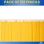 1InTheOffice Pre Sharpened Pencils #2, Pencils with Eraser, 2 HB, Wood-Cased, Black Lead, Yellow Barrel (192)