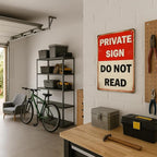 Funny PRIVATE SIGN DO NOT READ Tin Sign – 12x8 Inch Vintage Metal Wall Decor for Bedroom, Office, Man Cave, Dorm or Bar (NOread)
