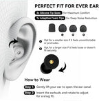 AuralProtek Ear Plugs for Sleeping Noise Cancelling, 24-30dB Ear Plugs for Noise Reduction, Hearing Protection, Silicone Soft Reusable EarPlugs for Sleep, Concert, Focus with Case & 4 Pair Eartips