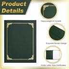 Fainne 120 Packs Certificate Holders Bulk, Diploma Covers Gold Foil Border, Document Covers for Letter Size 8.5x11 Award Certificates, Cardstock, Document Papers, Paper Card Stock(Green)