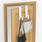 PMMASTO 2-Pack Over The Door Hooks - Rustproof Stainless Steel Door Hangers for 1-3/4 Inch Doors, Non-Marking and Tool-Free Easy Install (White, T Shape-Fits 1-3/4" Thick Door)