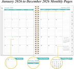 2026 Daily & Monthly Planner - One Page Per Day, Daily Planner from January 2026 to December 2026, Planner 2026 with 12 Monthly Tabs, 6.4" x 8.5", Rose Flower