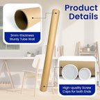 SEEYAURO 4-Pack Mailing Tubes with Caps, Kraft Paper Cardboard Storage Tubes for Shipping, Prints, Documents, Crafts & Golf Clubs (4in*35in, 3in*35in)
