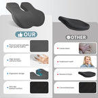 EARJIA Memory Foam Seat Cushion for Office Chair Seat Cushions for Long Sitting Tailbone Pain Relief Anti-Slip Bottom & Removable Leather Cover for Car Gaming Work