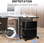 Bfttlity PC Stand Computer Tower Stand 2-Tier Metal CPU Holder with Locking Caster Wheels Suitable for Most PC (S,Black)
