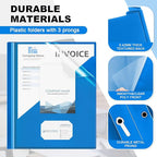 Teling 24 Pcs Clear Front Report Covers with 3 Prongs, Plastic Blue Presentation Folders Bulk with 3 Pockets for A4 and Letter Size Paper, 90 Sheet Capacity, Document Covers for School Business