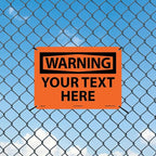 Custom OSHA Style Warning Sign 10" x 14" Plastic Sign, Customizable "Your Text Here", by AccuformNMC Made in USA
