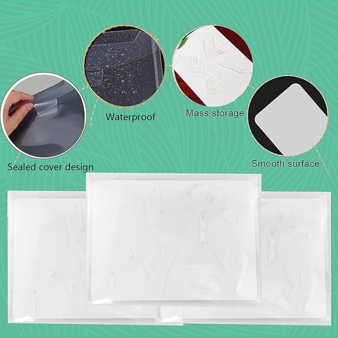 20 PCS Clear Stamps Storage Panels,Resealable Die Cut Storage Bag, White Plastic Stamps Organizer Panels, Clear Stamp Organizer Set for Die Cutting and Decorative