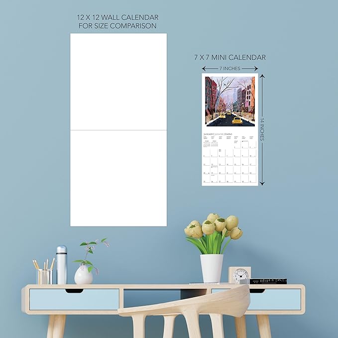 Graphique 2026 Joyful Landscapes Mini Wall Calendar | 7” x 7” | Thick Paper | Home & Office Organizer | Large Monthly Grid | 3 Languages & Marked Holidays | 4 Month Preview Page for 2027