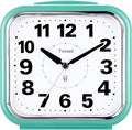 Tinload 5.5" Large No Ticking Analog Alarm Clock,Silent Readable for Seniors,Easy to Set,Gradual Rise Alarm,Big Numbers,Gentle Wake,Snooze, Lighted on Demand,Battery Operated,Green