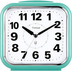 Tinload 5.5" Large No Ticking Analog Alarm Clock,Silent Readable for Seniors,Easy to Set,Gradual Rise Alarm,Big Numbers,Gentle Wake,Snooze, Lighted on Demand,Battery Operated,Green