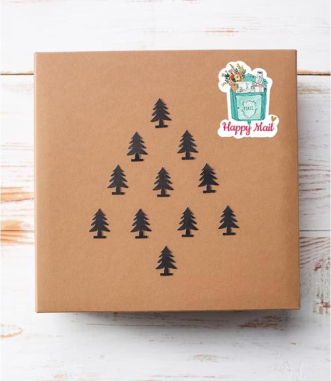 Happy Mail Stickers Labels (500pcs) Cute Thank You Boutique Packaging Mail Envelopes Small Business Roll