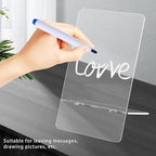 Generic 3pcs Acrylic Writing Memo Boards with Stand 9X15Cm Dry Erase Desktop Message Boards for Office and Student Use