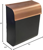 NACH Mailboxes for Outside Wall Mount, 12 x 4.5 x 10 inch, Black Mailbox for Door, Waterproof Mailbox Wall Mount - The Dominion Mailbox