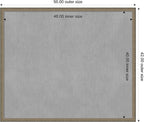 Amanti Art Silver Framed Magnetic Board 42x50 Oversize Vision Board for use with Magnets, 100% Metal Sheet to Display Items as Office Decor or for Home Organization in mudroom, Kitchen or Kids Room