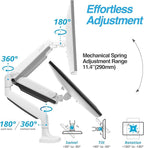 AVLT Single 17"-45" Monitor Arm Desk Mount Premium Mechanical Spring fits One Flat/Curved/Ultrawide Monitor Full Motion Height Swivel Tilt Rotation Adjustable, White