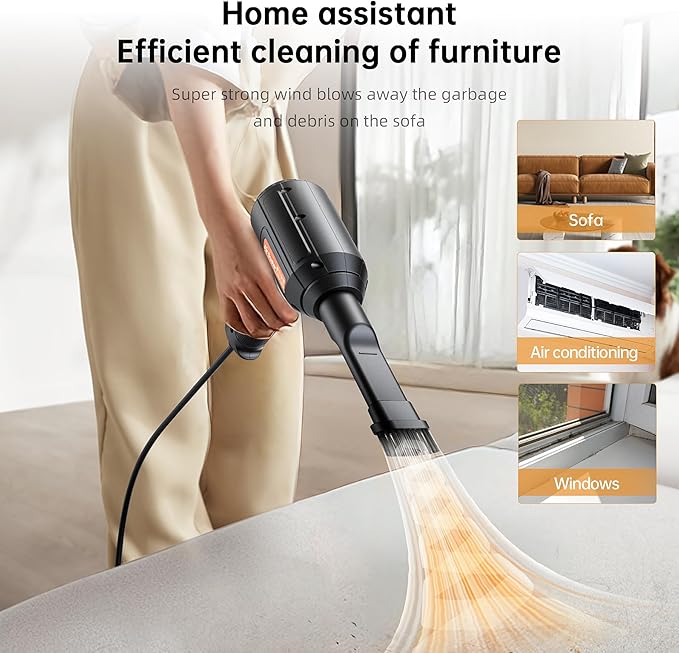 Electric Air Duster, 500W High-Power Corded Compressed Air Canister Replacement with Adjustable Speed, 10ft Cable - for Electronics, PC, Keyboard, Car, Camera, Inflatable Pool Toys