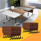 Conference Table Flip Top Mobile Conference Room Tables,Folding Conference Table with Wheels,Large Meeting Training Seminar Table Saving Space for Office Classroom(12D,47.2'')