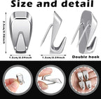 Zhengmy 30 Pcs Cubicle Hooks Fabric Panel Wall Wire Hooks Stainless Metal Cubicle Clip Pins Staple Accessories for 40 Lbs Fabric Pictures for Office Home Kitchen Supplies(Silver)